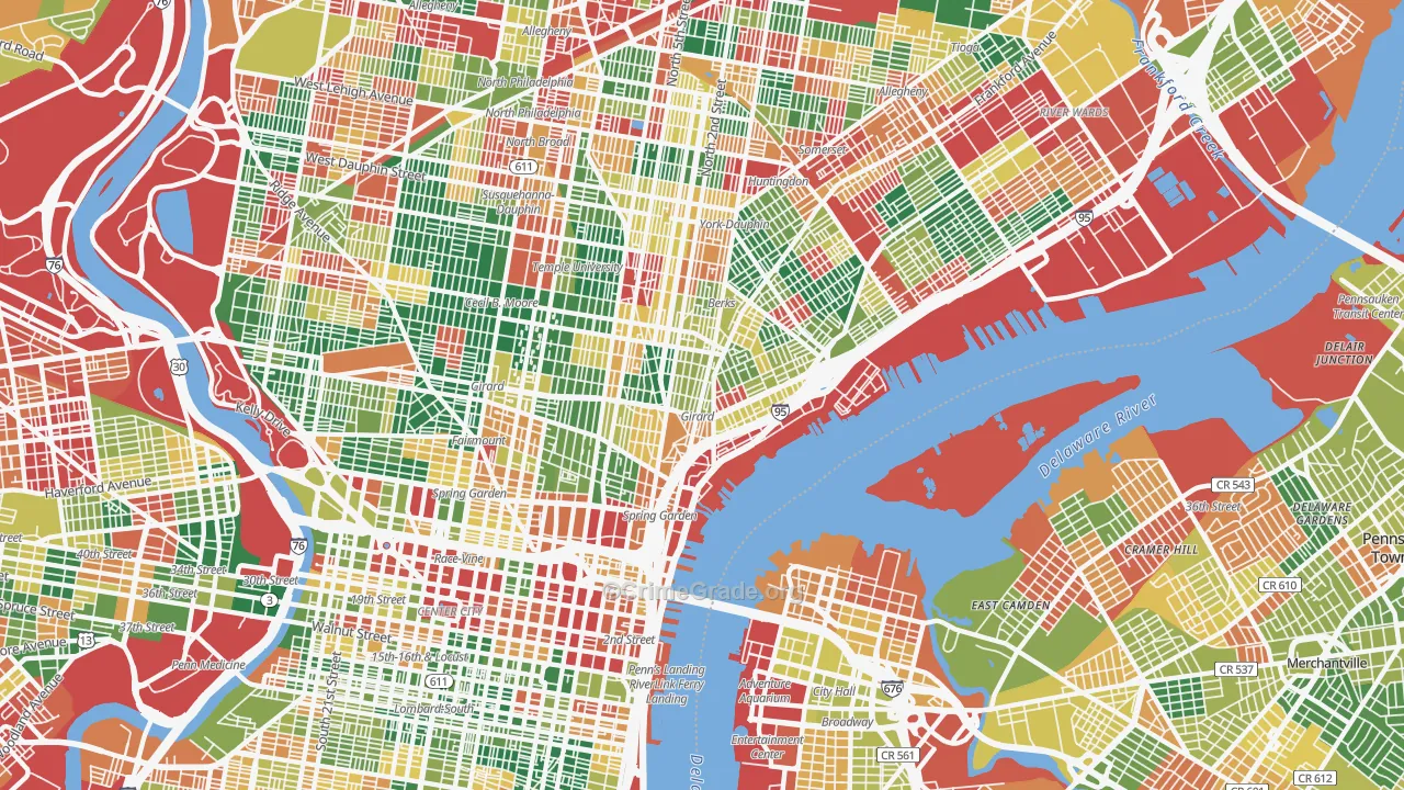 Fishtown, Philadelphia, PA Map of Arson Rates