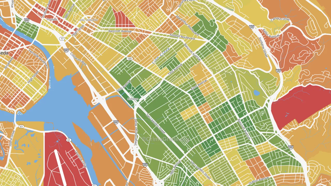 Fitchburg, Oakland, CA Map of Arson Rates