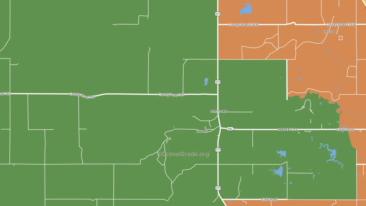 Fittstown, OK Map of Arson Rates