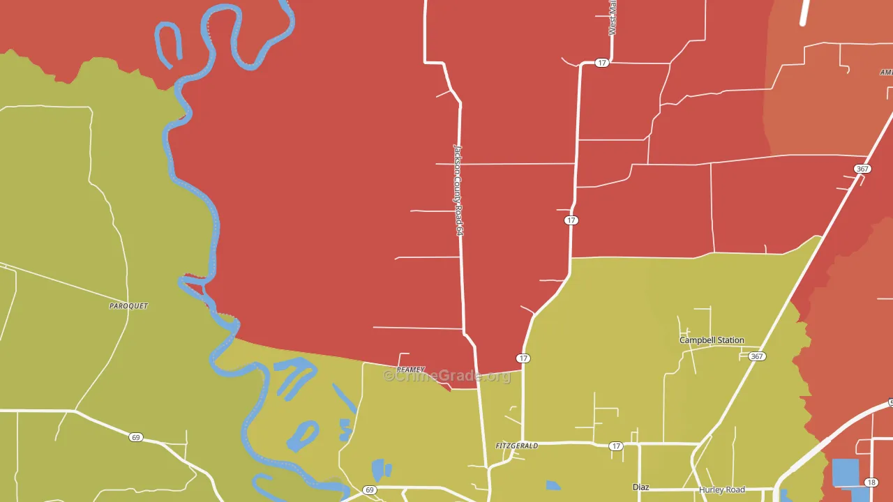 Fitzgerald, AR Map of Arson Rates