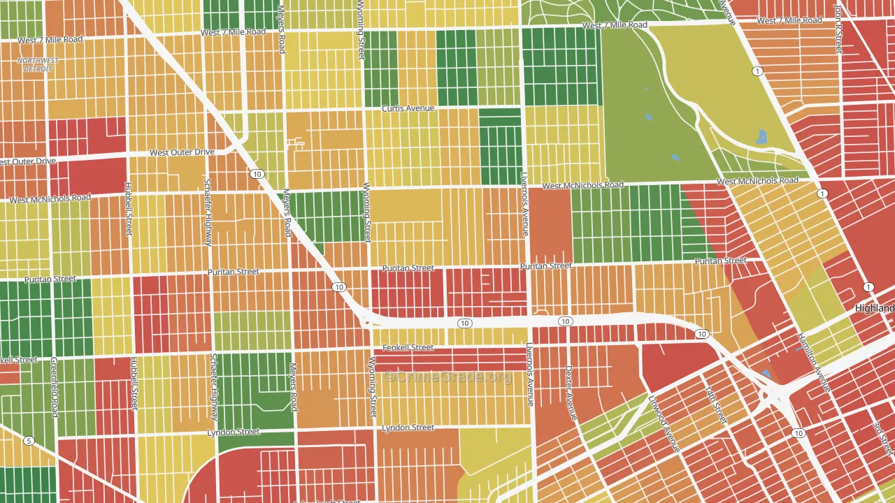 Fitzgerald, Detroit, MI Map of Arson Rates