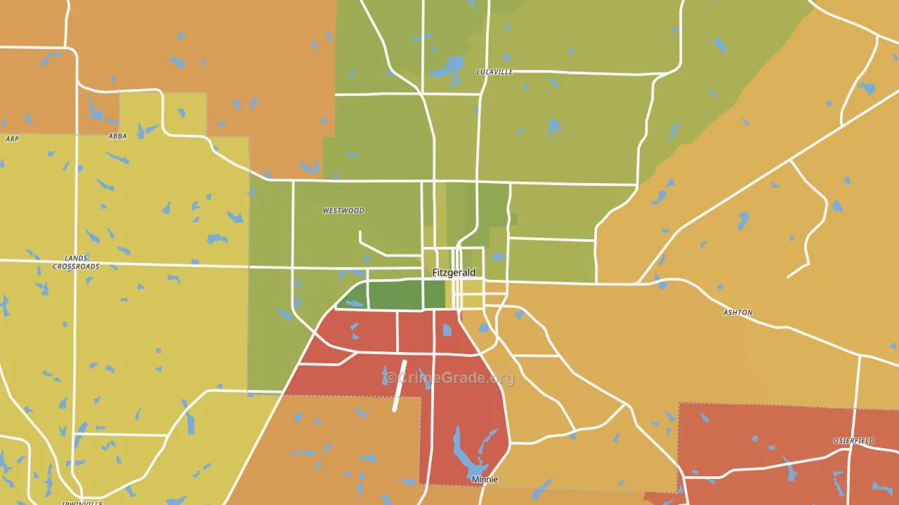 Fitzgerald, GA Map of Arson Rates