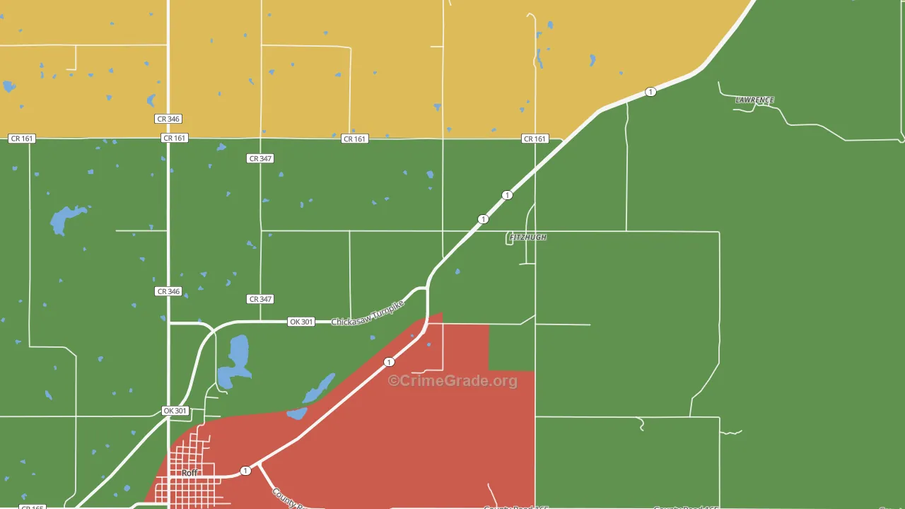Fitzhugh, OK Map of Arson Rates