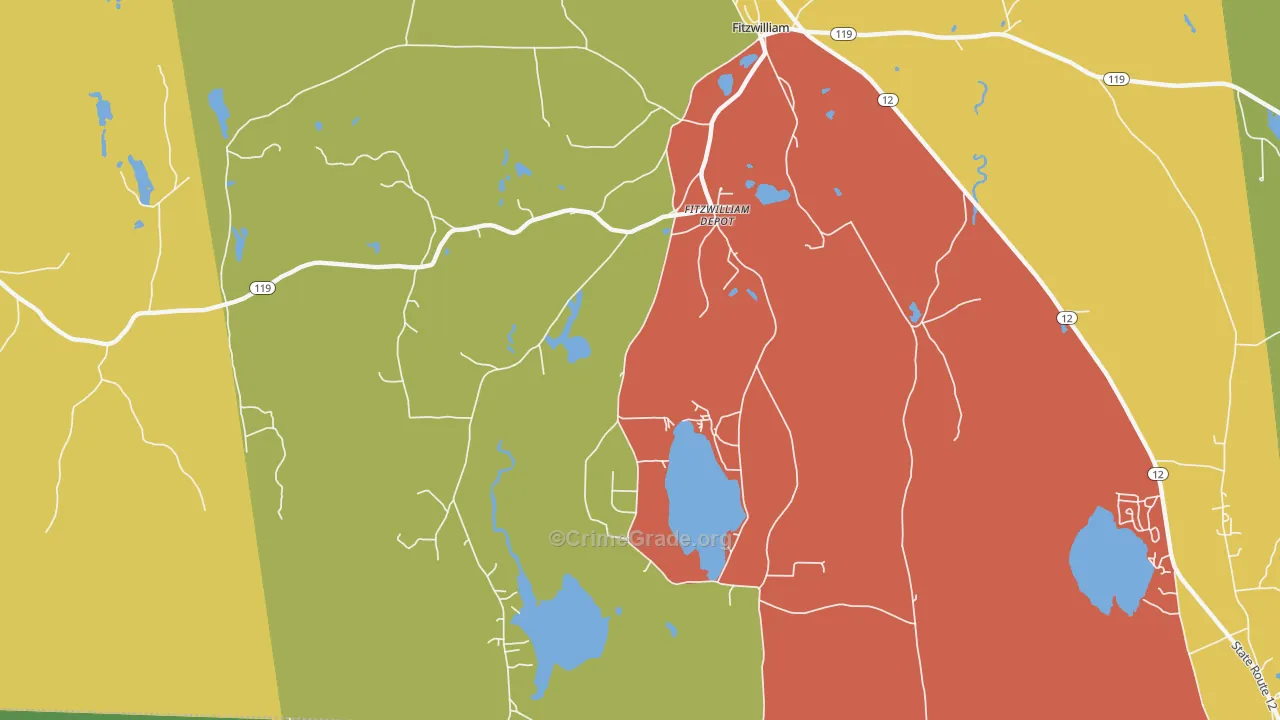 Fitzwilliam Depot, NH Map of Arson Rates