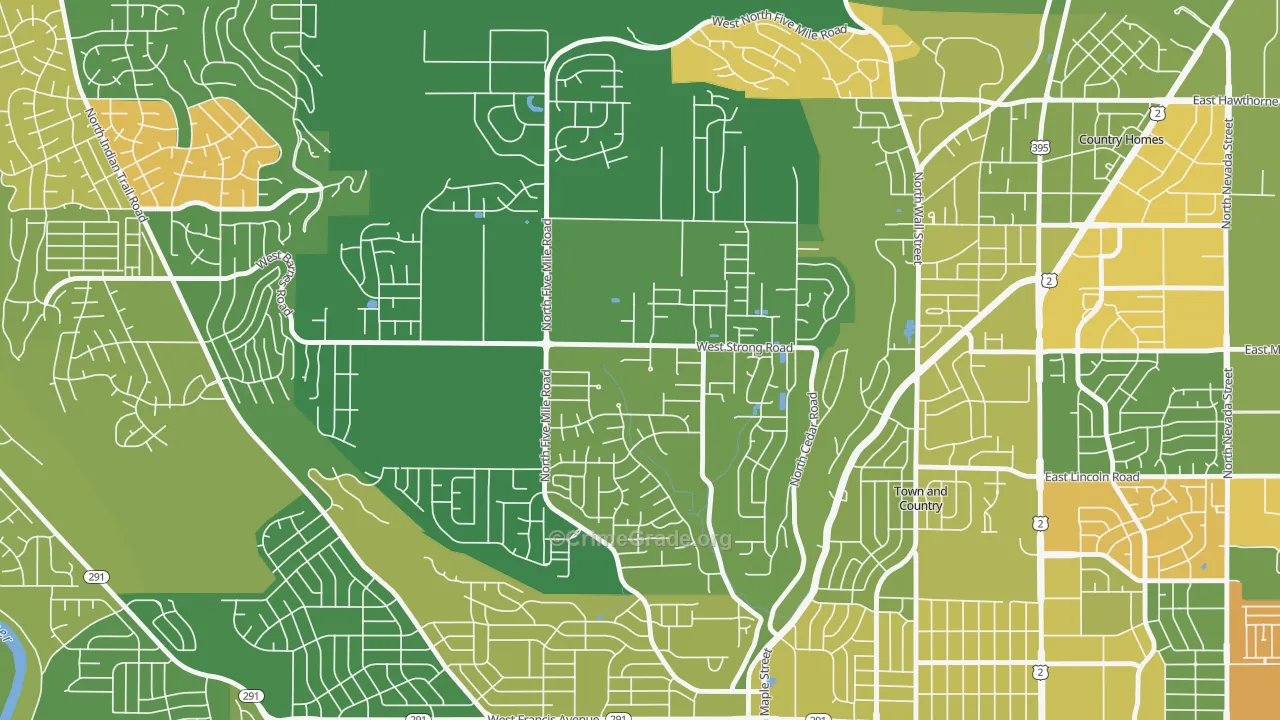 Five Mile Prairie, Spokane, WA Map of Arson Rates