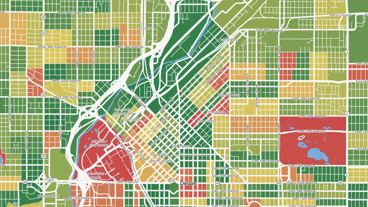 Five Points, Denver, CO Map of Arson Rates