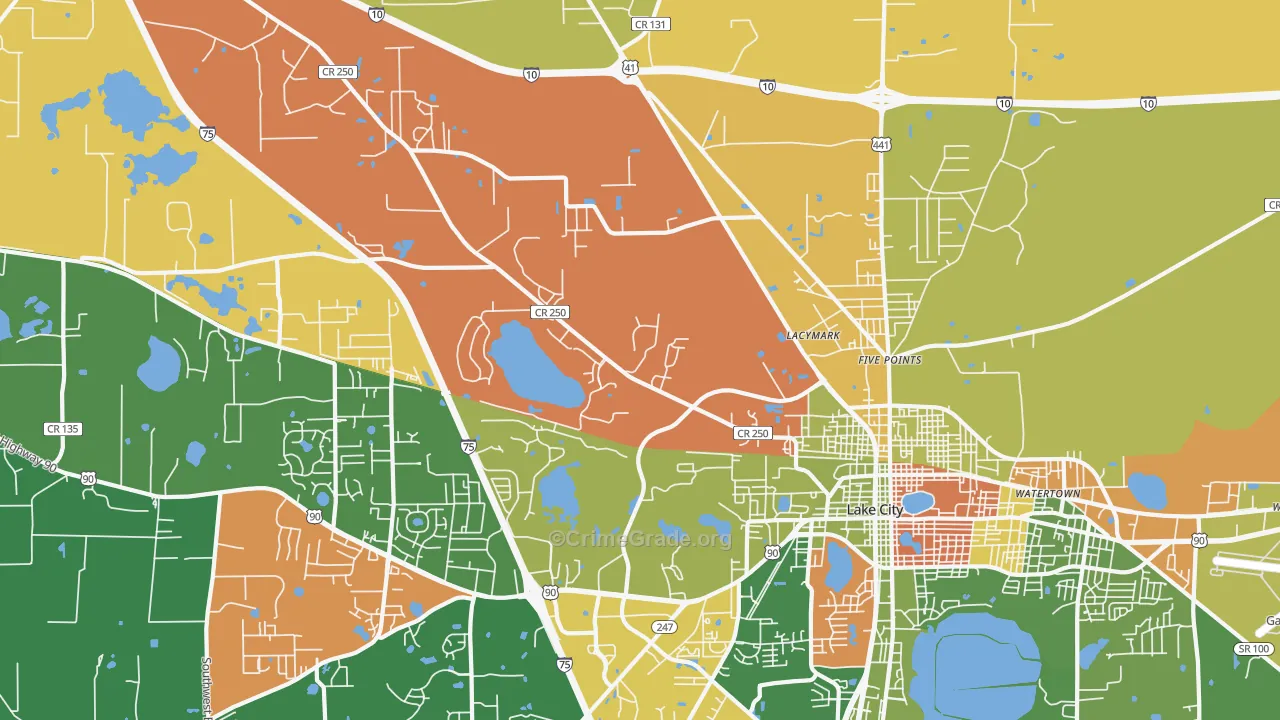 Five Points, FL Map of Arson Rates