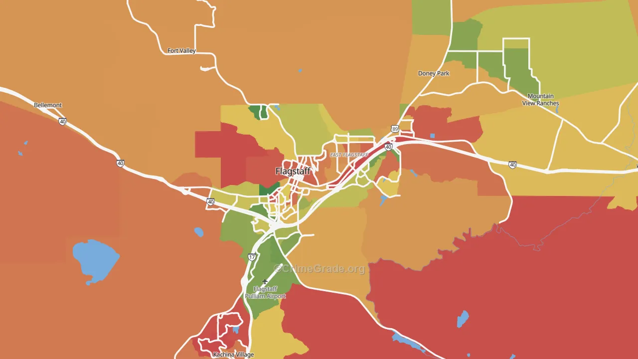Flagstaff, AZ Map of Arson Rates