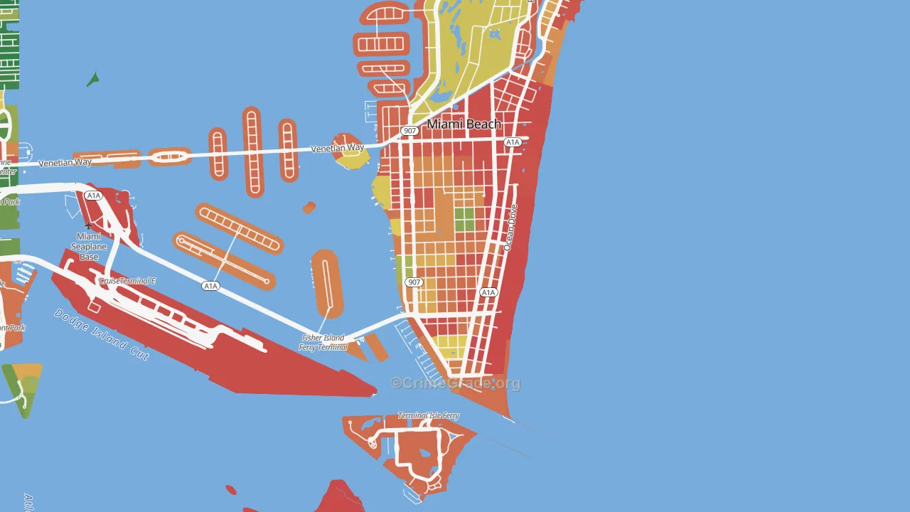 Flamingo-Lummus, Miami Beach, FL Map of Arson Rates