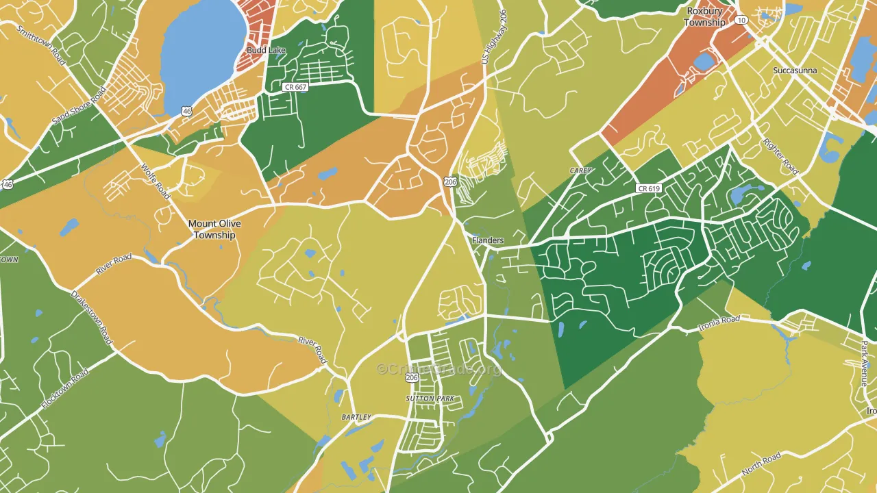 Flanders, NJ Map of Arson Rates