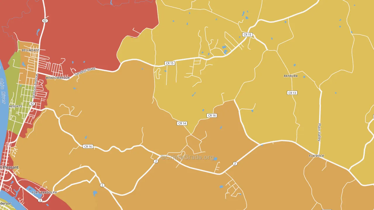 Flatrock, WV Map of Arson Rates