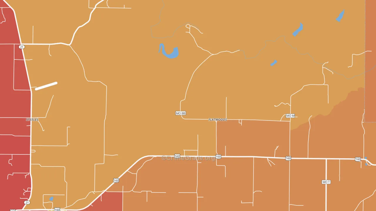 Flatwoods, MO Map of Arson Rates