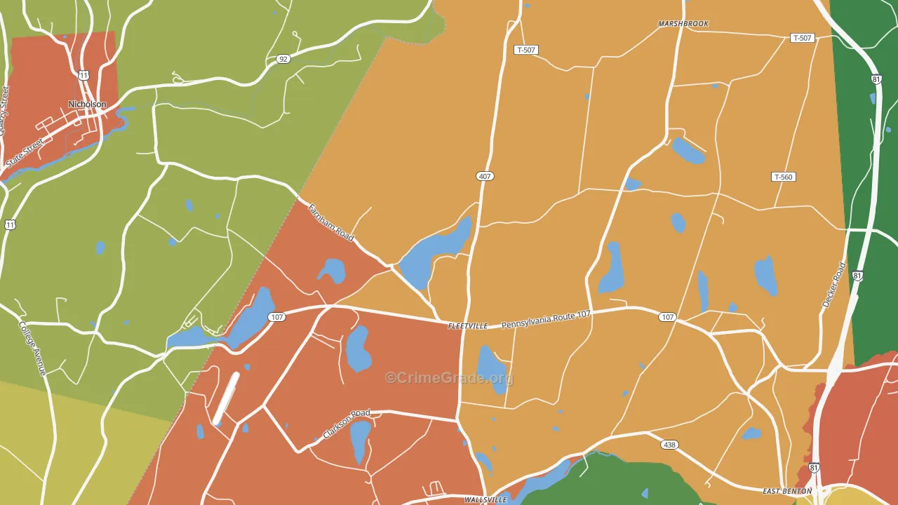 Fleetville, PA Map of Arson Rates