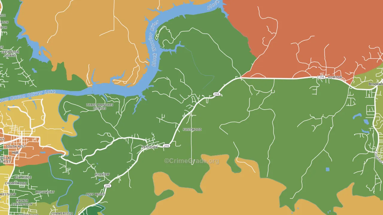 Fleetwood, AL Map of Arson Rates