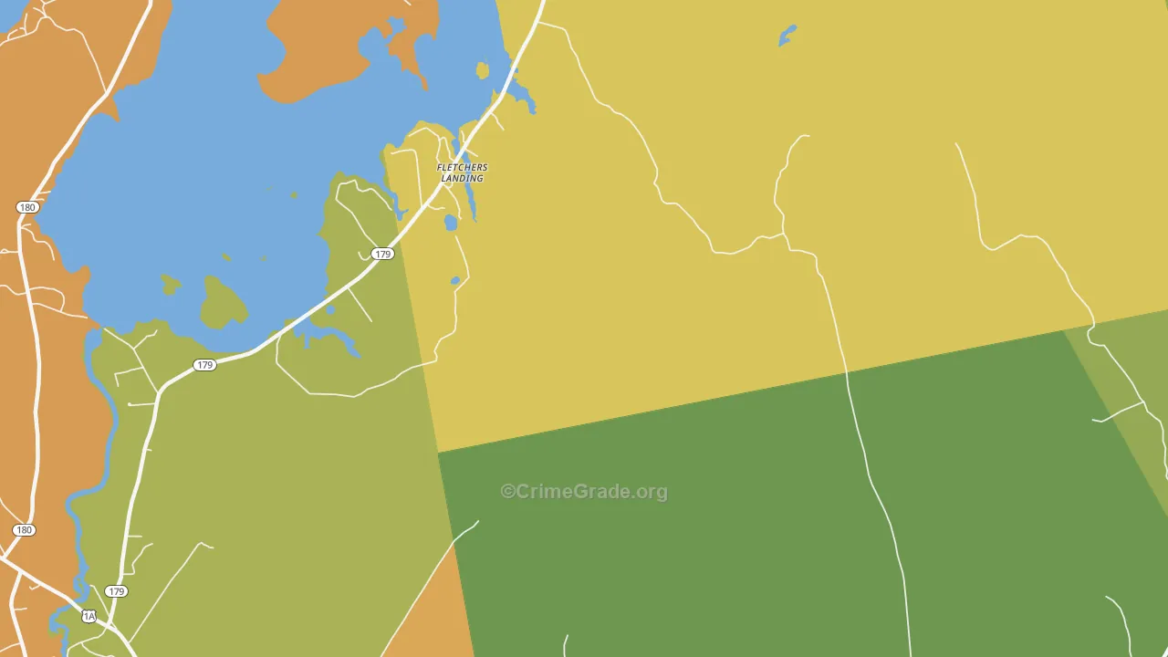 Fletchers Landing, ME Map of Arson Rates