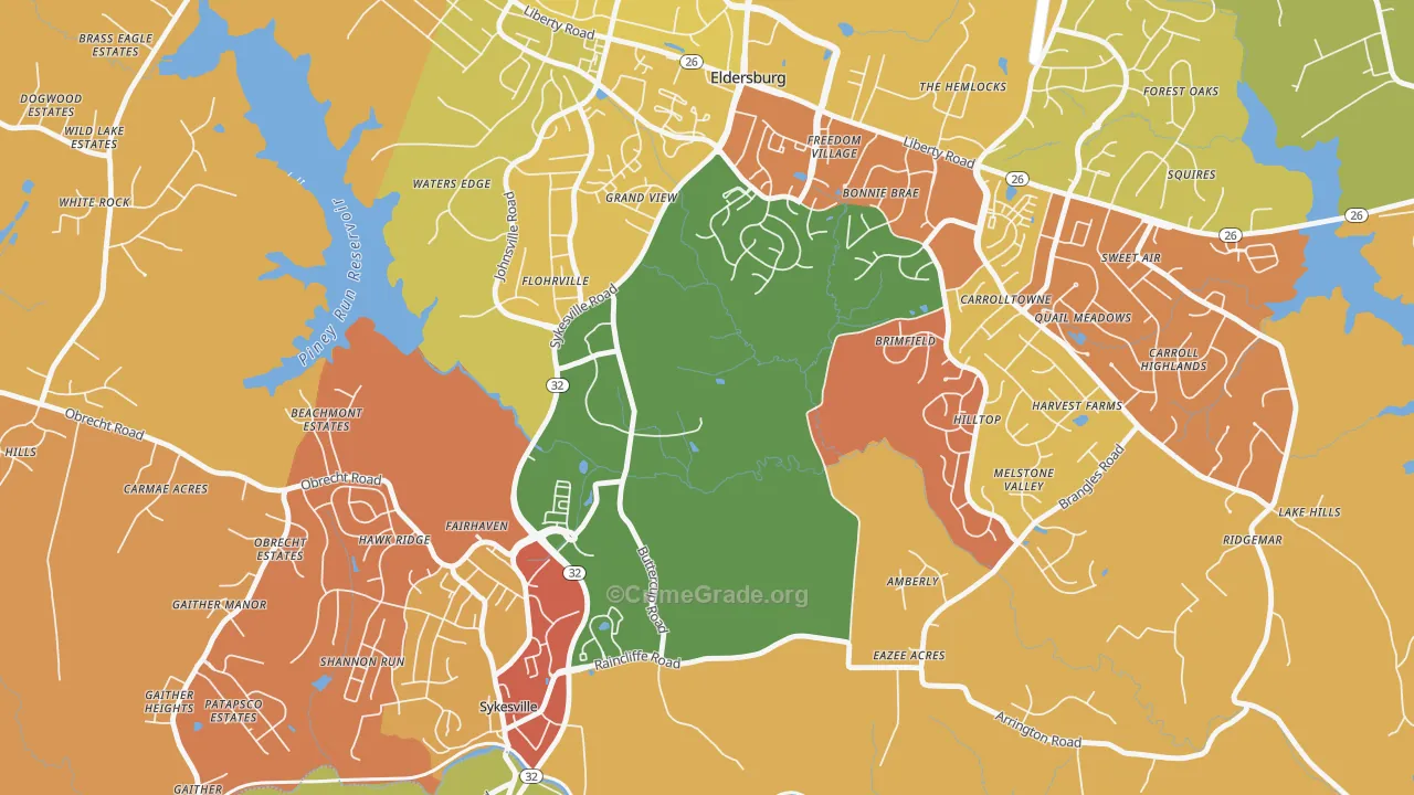 Flohrville, MD Map of Arson Rates