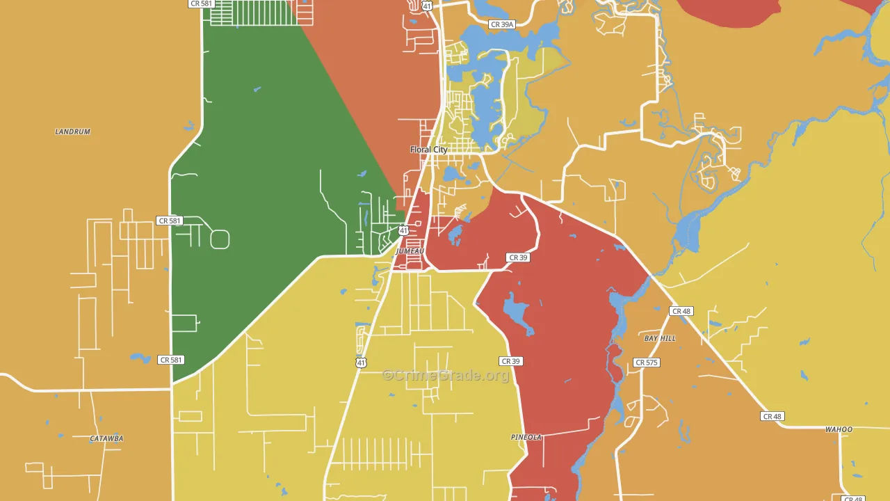 Floral City, FL Map of Arson Rates