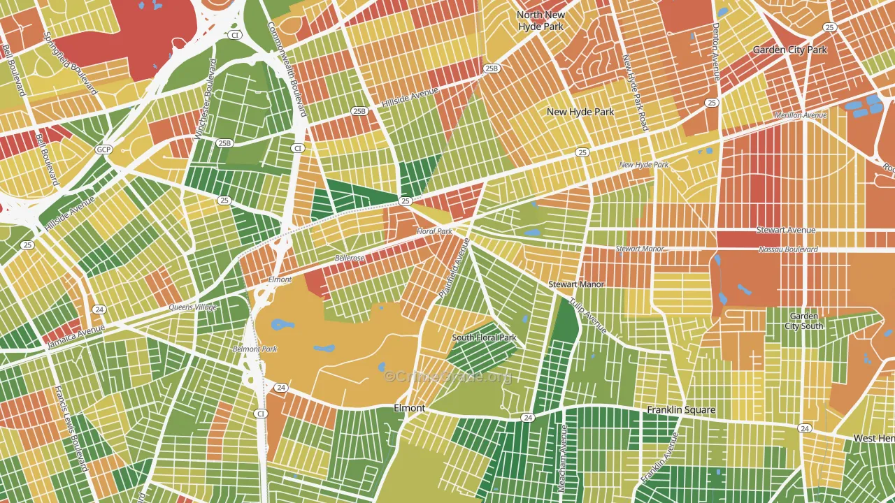 Floral Park, NY Map of Arson Rates
