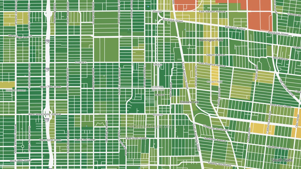 Florence-Graham, CA Map of Arson Rates