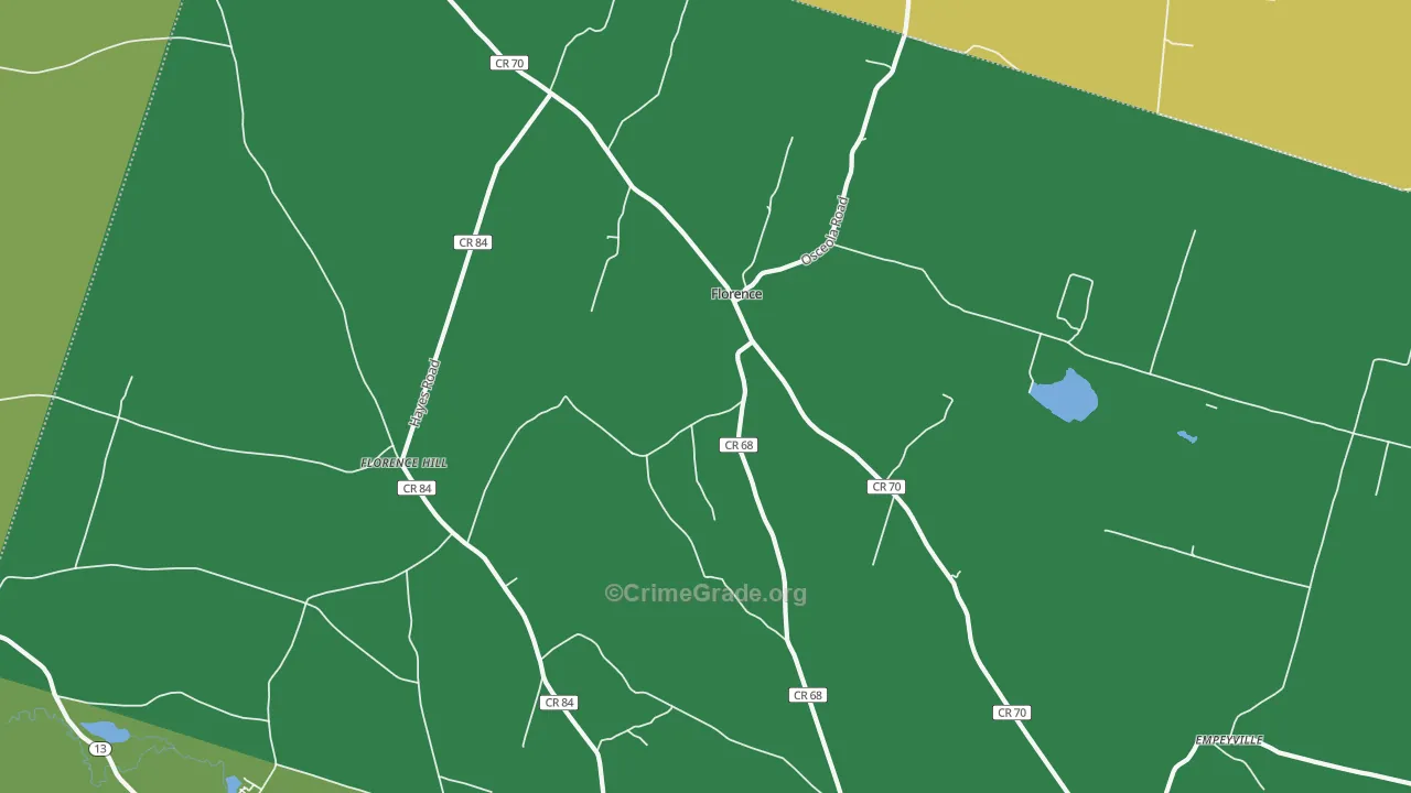 Florence, NY Map of Arson Rates
