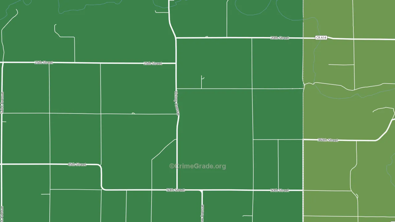 Florenceville, IA Map of Arson Rates