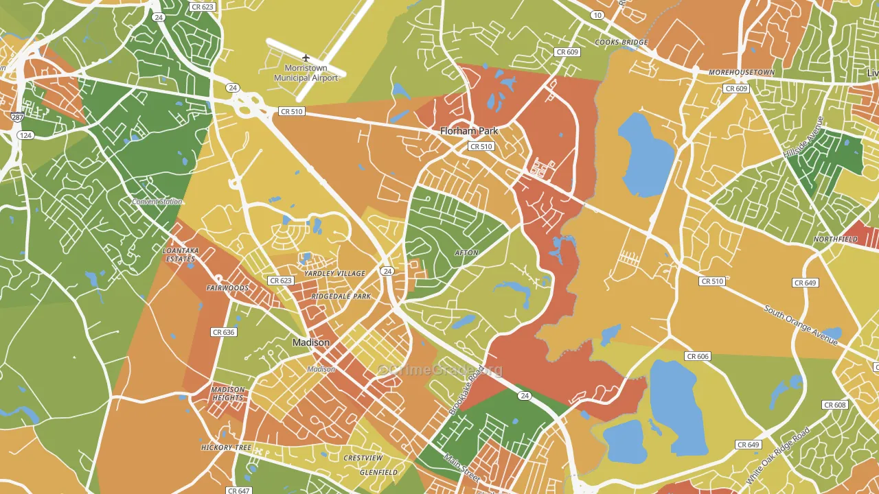 Florham Park, NJ Map of Arson Rates