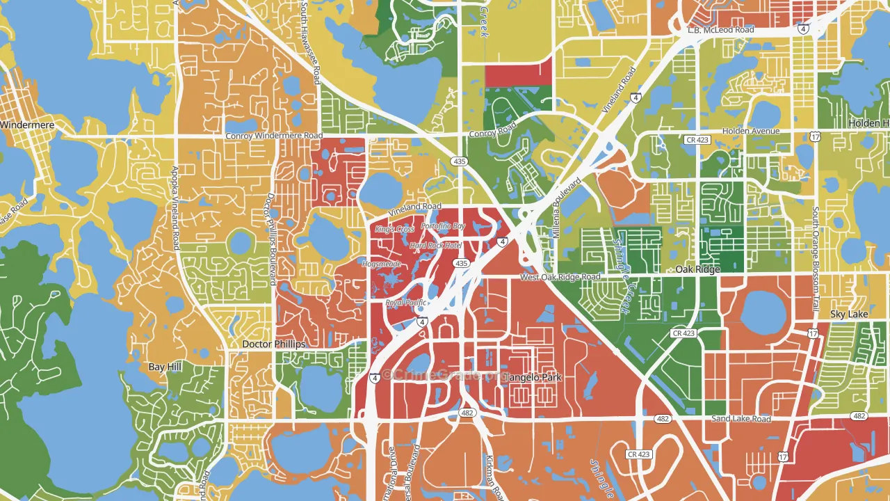 Florida Center, Orlando, FL Map of Arson Rates