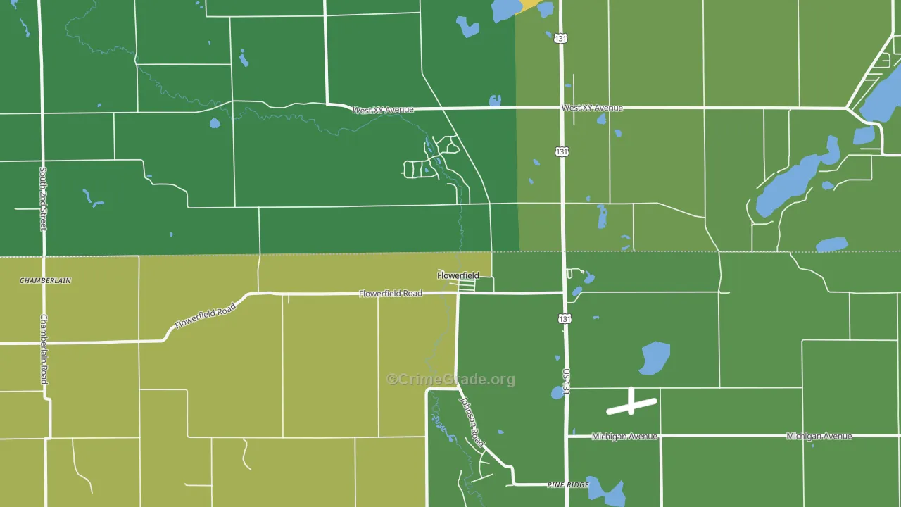 Flowerfield, MI Map of Arson Rates