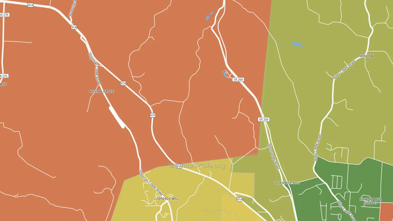 Flowertown, TN Map of Arson Rates