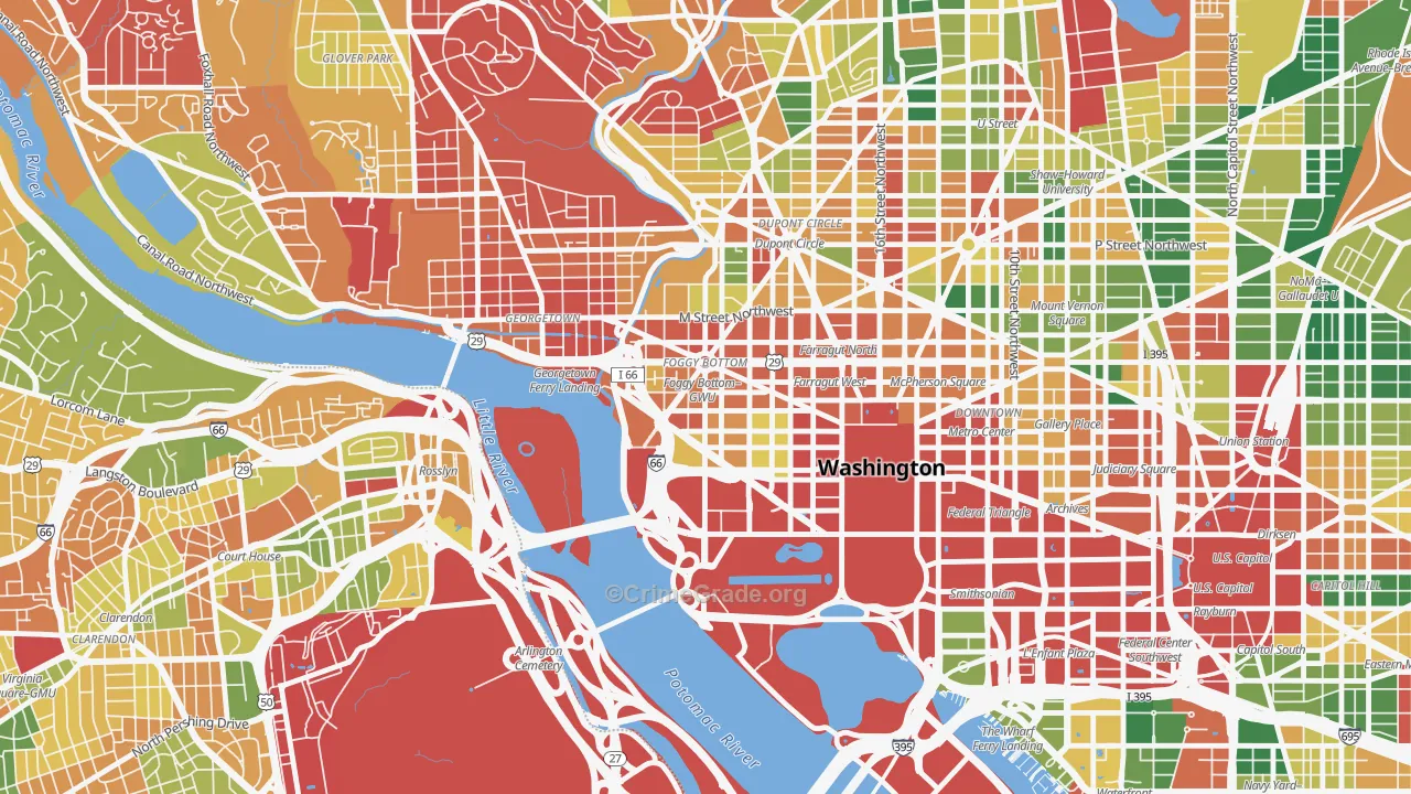 Foggy Bottom, Washington, DC Map of Arson Rates