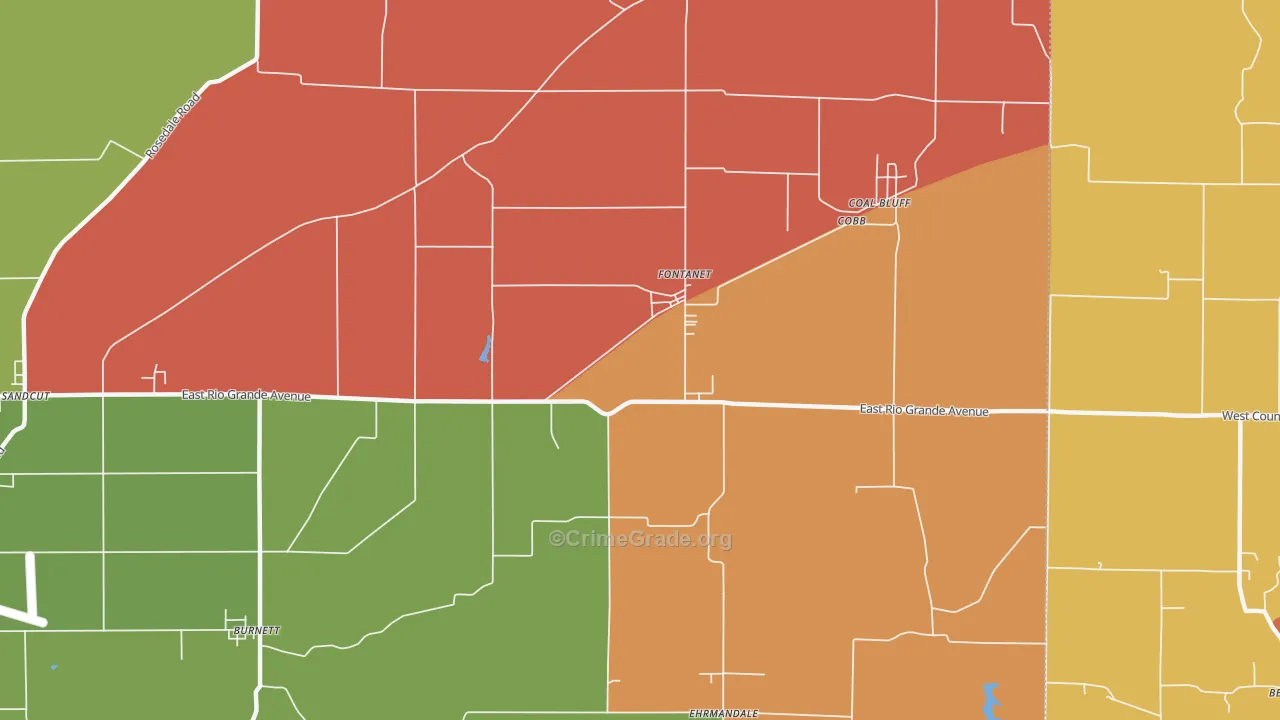 Fontanet, IN Map of Arson Rates