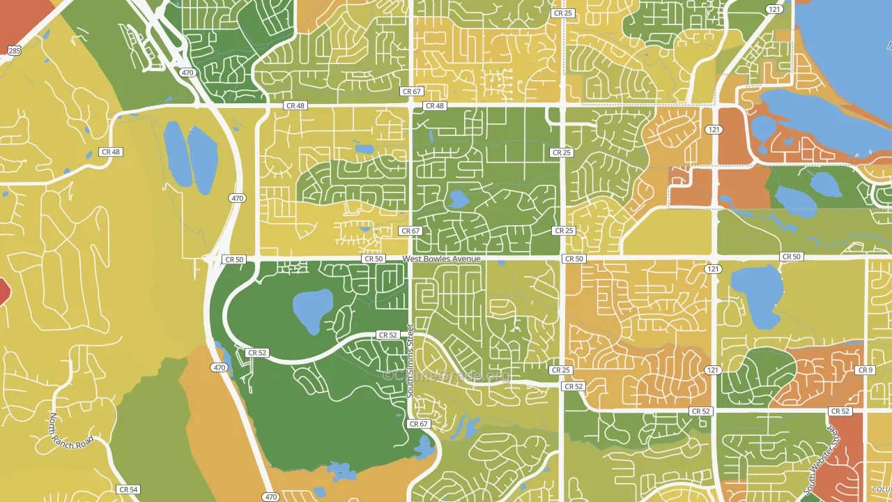 Foothill Green, Dakota Ridge, CO Map of Arson Rates