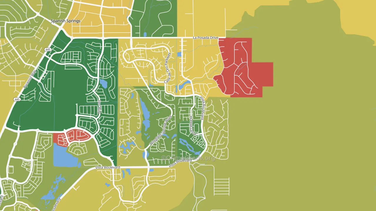 Foothill Meadows, Sparks, NV Map of Arson Rates