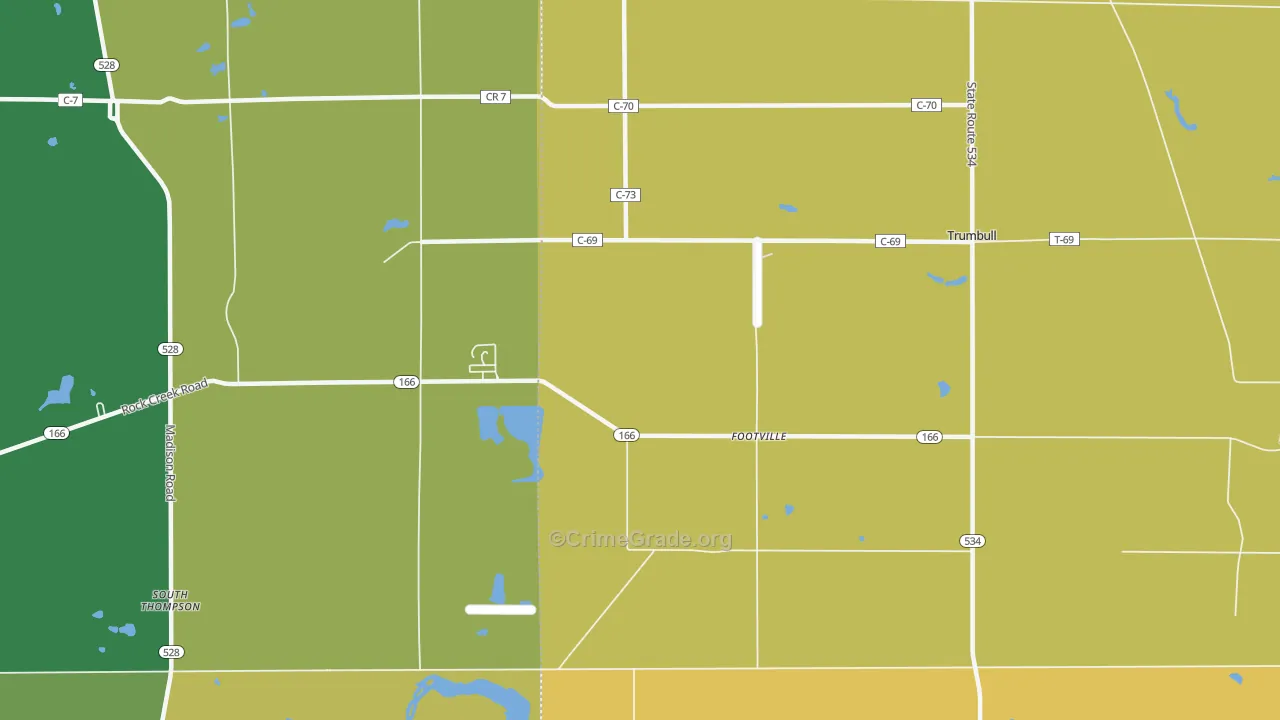 Footville, OH Map of Arson Rates