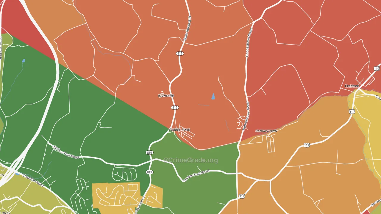Forbes Road, PA Map of Arson Rates