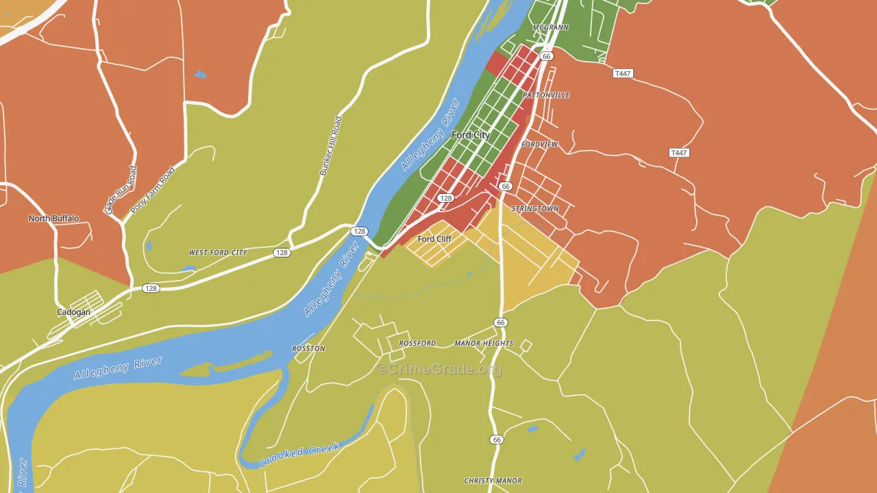 Ford Cliff, PA Map of Arson Rates