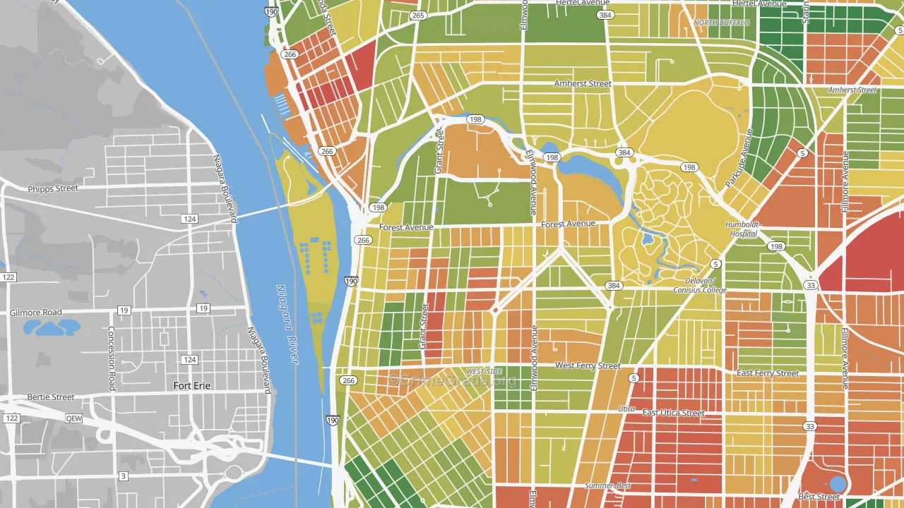 Forest, Buffalo, NY Map of Arson Rates