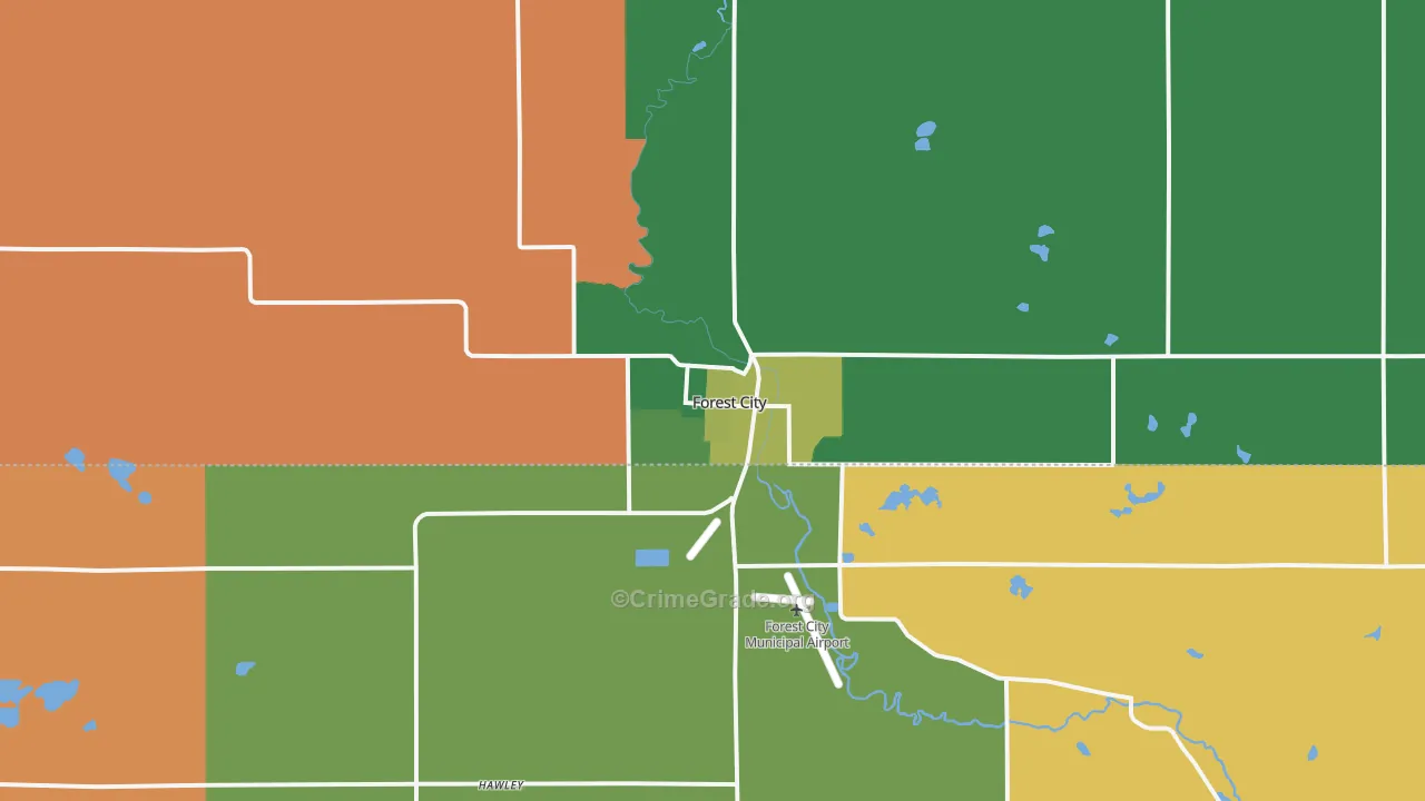 Forest City, IA Map of Arson Rates