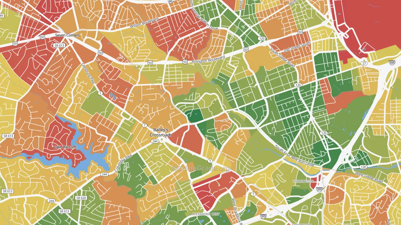Forest Glen, Arlington, VA Map of Arson Rates