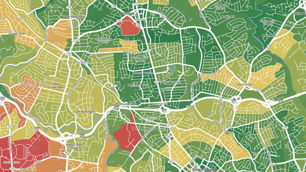 Forest Glen, Silver Spring, MD Map of Arson Rates