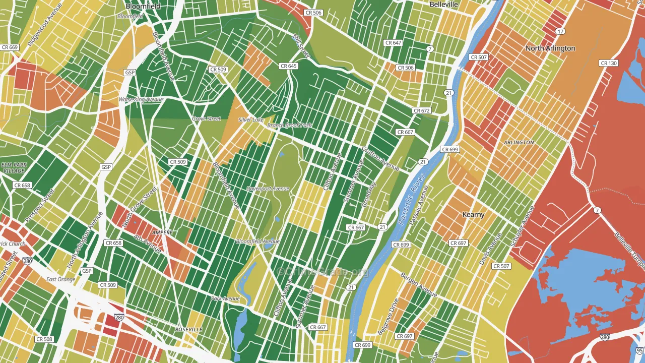 Forest Hill, Newark, NJ Map of Arson Rates