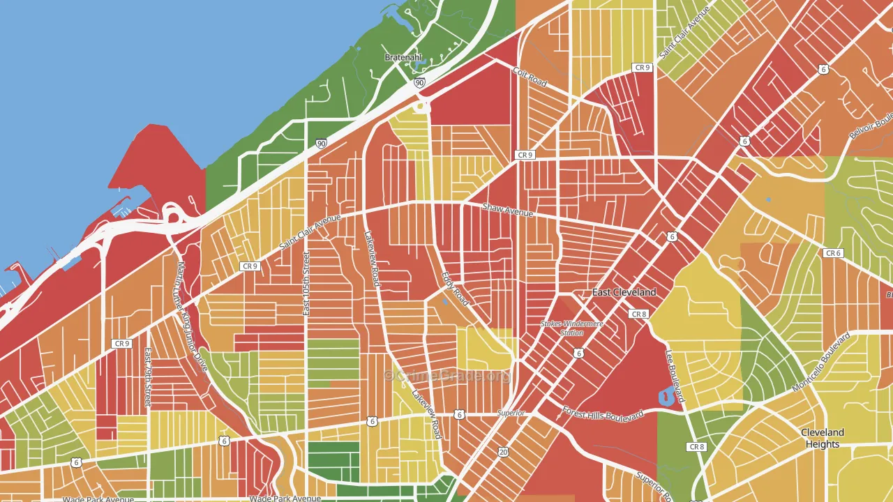 Forest Hills, Cleveland, OH Map of Arson Rates