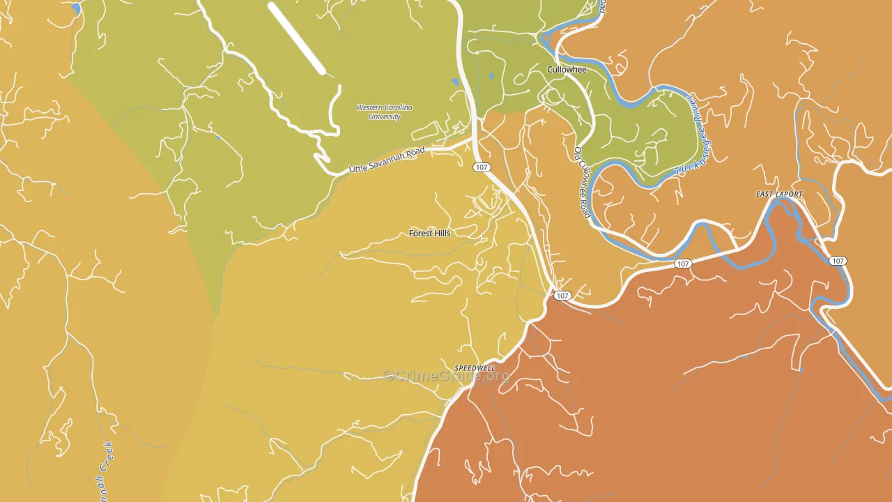 Forest Hills, NC Map of Arson Rates