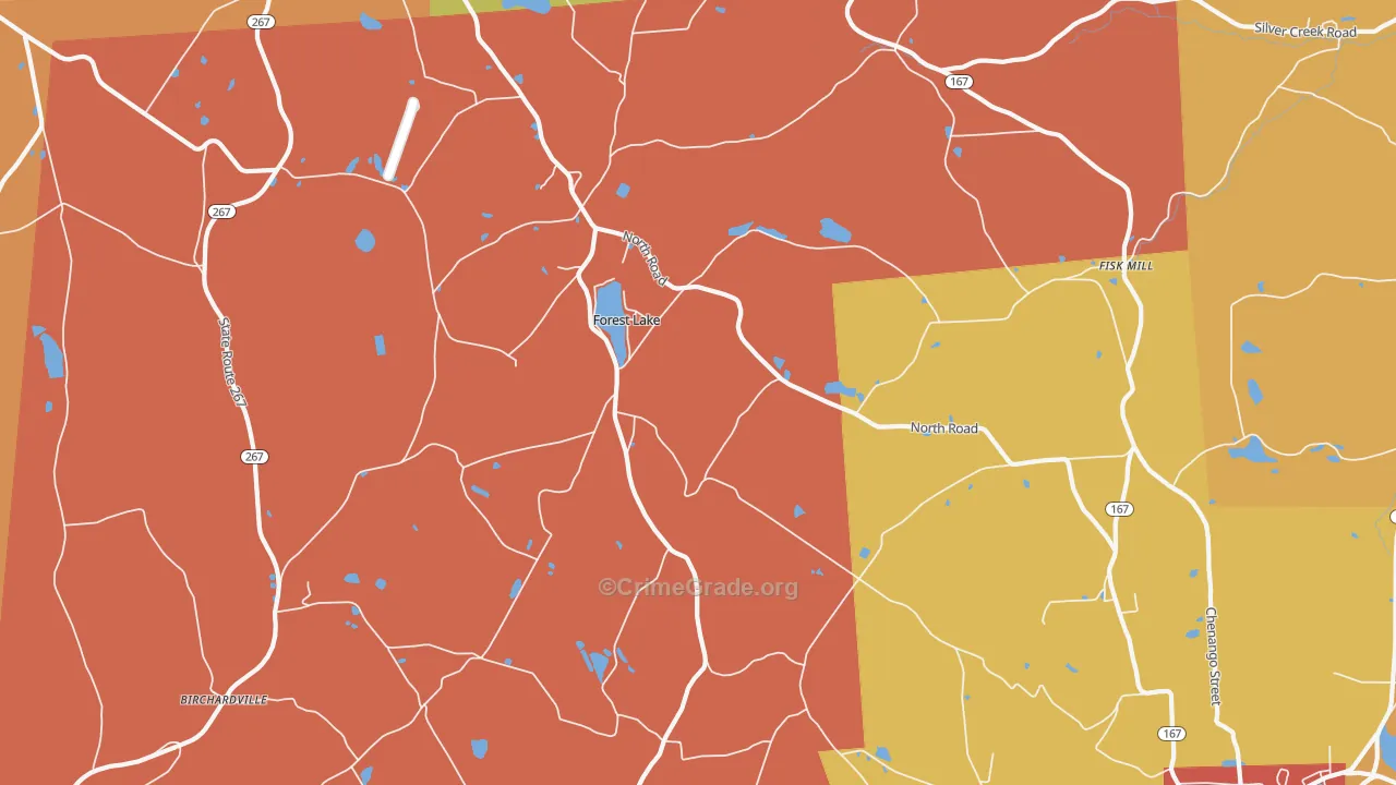 Forest Lake, PA Map of Arson Rates