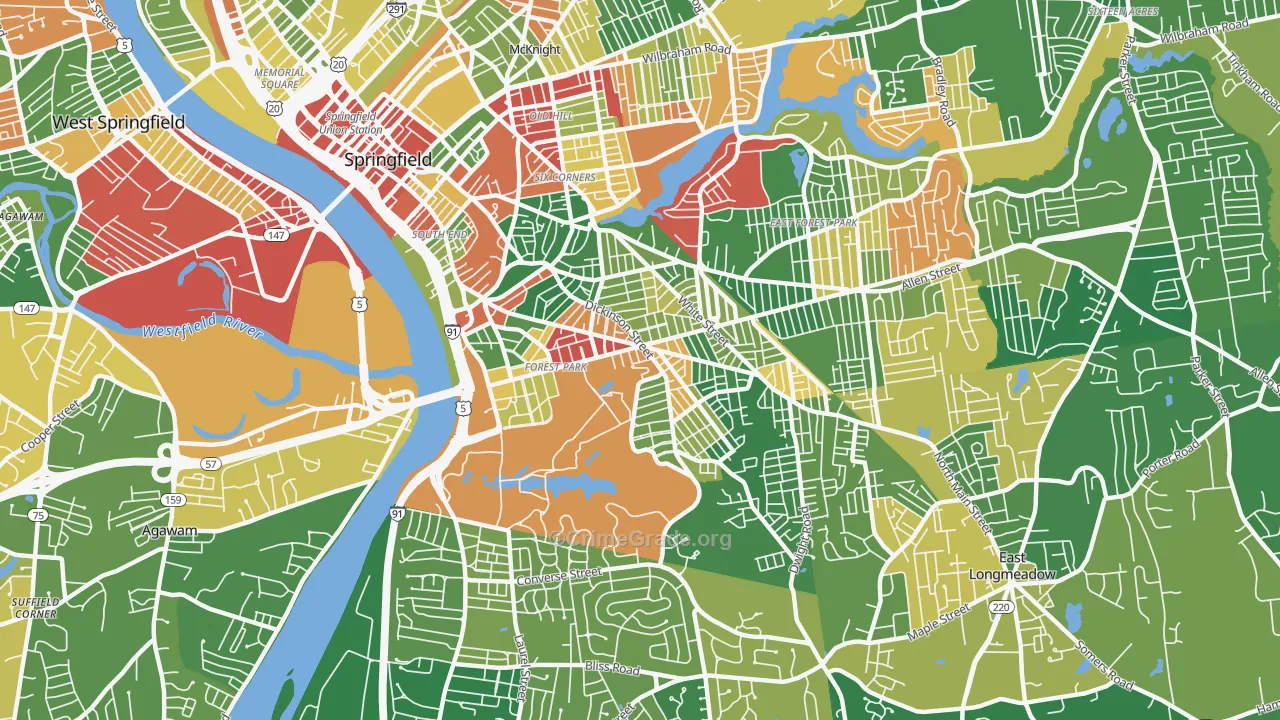 Forest Park, Springfield, MA Map of Arson Rates