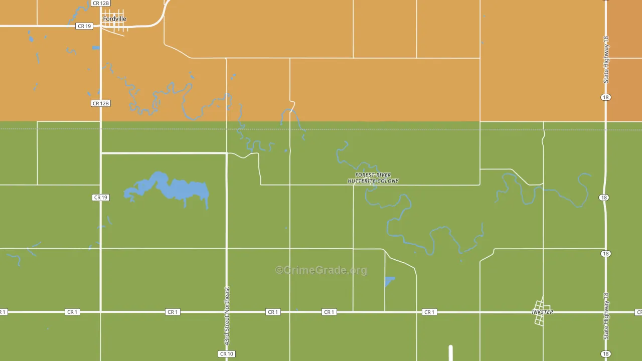 Forest River Colony, ND Map of Arson Rates