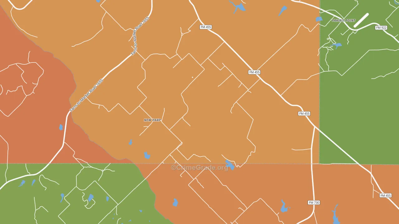 Forestburg, TX Map of Arson Rates