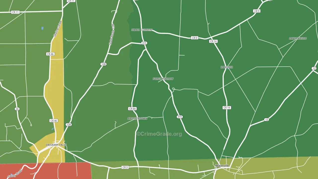 Forge Hollow, NY Map of Arson Rates