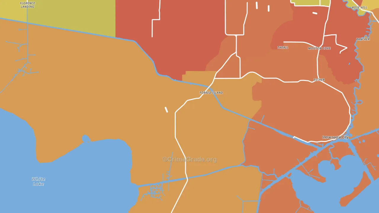 Forked Island, LA Map of Arson Rates
