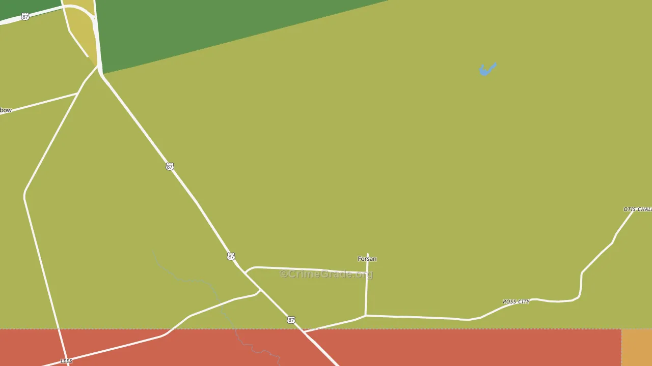 Forsan, TX Map of Arson Rates